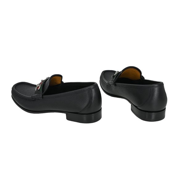 Gucci Men's 673819 Wislet Horsebit Web Leather Loafers - Picture 3 of 8